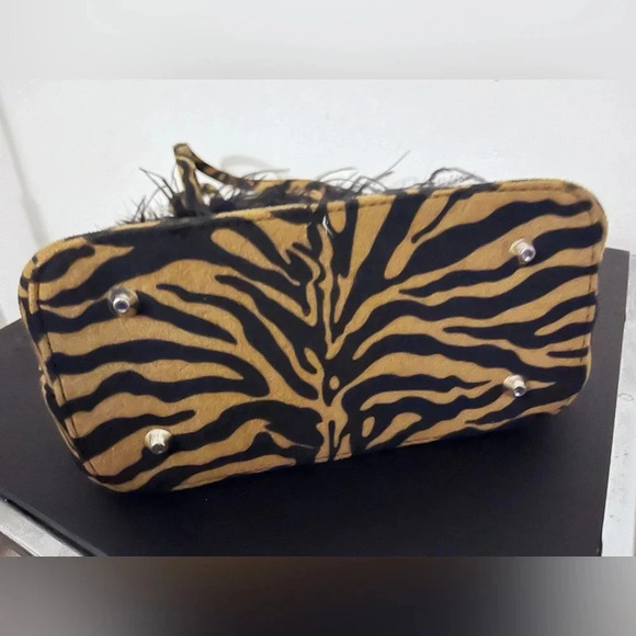 Animal print fur shoulder bag retro chic fall trend party - Picture 6 of 6
